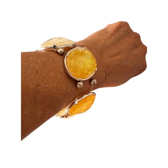 Macys Statement Necklane Opalescent Stone Bib Necklace & Matching Bracelet Set - Picture 12 of 12